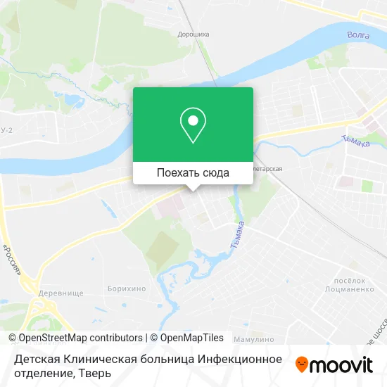 Карта Детская Клиническая больница Инфекционное отделение
