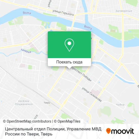 Карта Центральный отдел Полиции, Управление МВД России по Твери