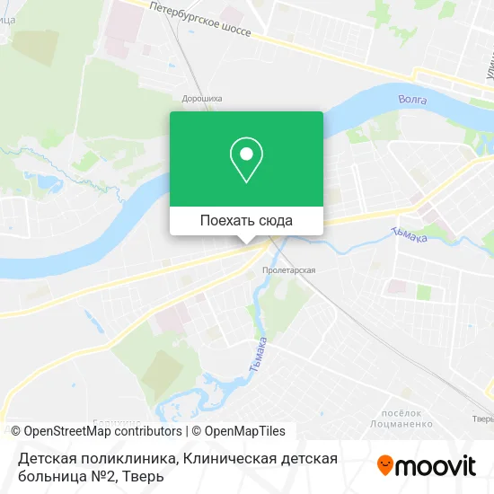 Карта Детская поликлиника, Клиническая детская больница №2