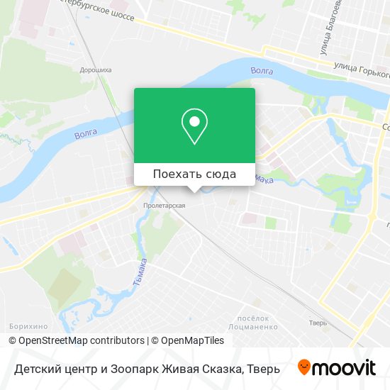 Карта Детский центр и Зоопарк Живая Сказка