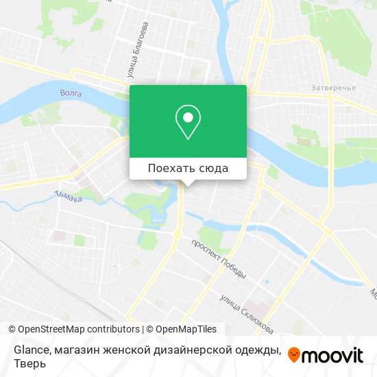 Карта Glance, магазин женской дизайнерской одежды