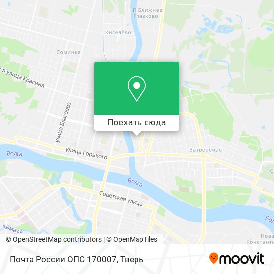 Карта Почта России ОПС 170007