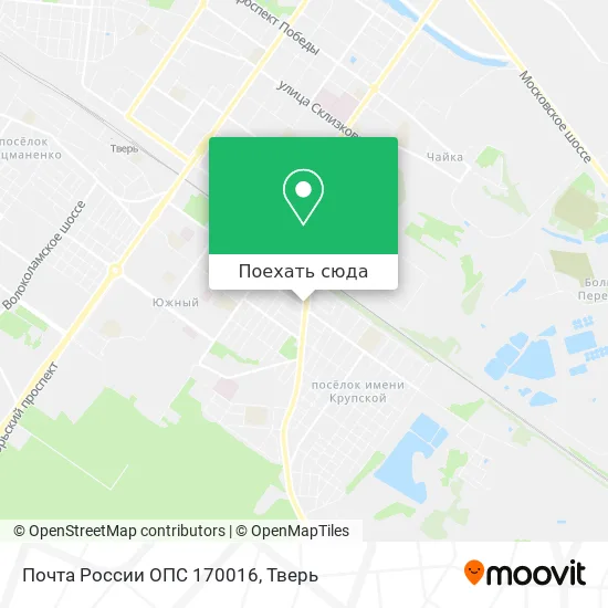 Карта Почта России ОПС 170016