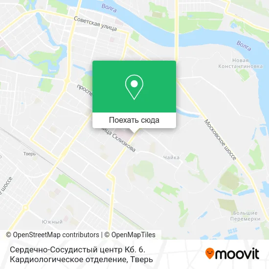 Карта Сердечно-Сосудистый центр Кб. 6. Кардиологическое отделение