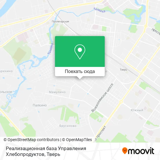 Карта Реализационная база Управления Хлебопродуктов