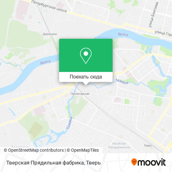Карта Тверская Прядильная фабрика