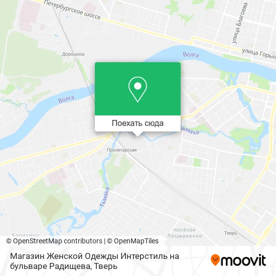 Карта Магазин Женской Одежды Интерстиль на бульваре Радищева