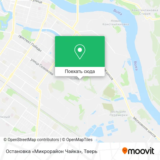 Карта Остановка «Микрорайон Чайка»