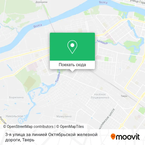 Карта 3-я улица за линией Октябрьской железной дороги