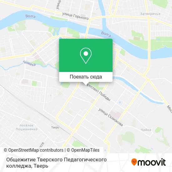 Карта Общежитие Тверского Педагогического колледжа