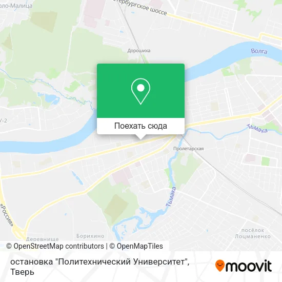 Карта остановка "Политехнический Университет"