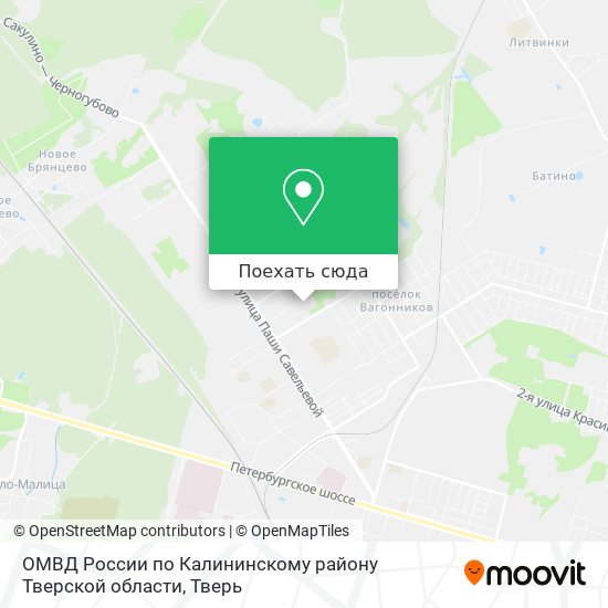 Карта ОМВД России по Калининскому району Тверской области