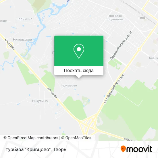 Карта турбаза "Кривцово"