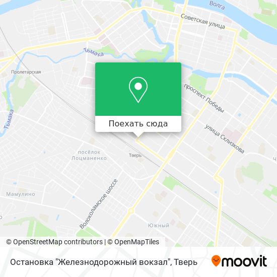 Карта Остановка "Железнодорожный вокзал"