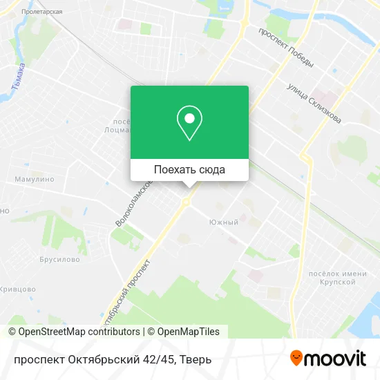 Карта проспект Октябрьский 42/45