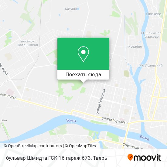 Карта бульвар Шмидта ГСК 16 гараж 673