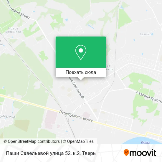 Карта Паши Савельевой улица 52, к.2