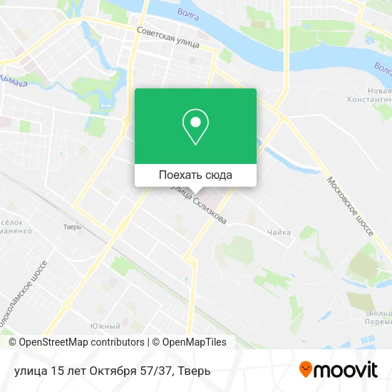 Карта улица 15 лет Октября 57/37