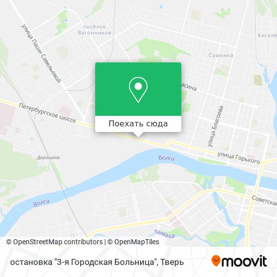Карта остановка "3-я Городская Больница"