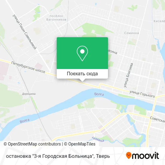 Карта остановка "3-я Городская Больница"
