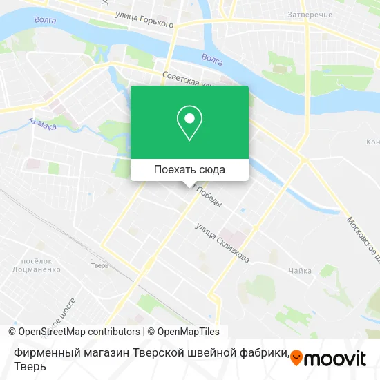 Карта Фирменный магазин Тверской швейной фабрики