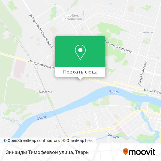 Карта Зинаиды Тимофеевой улица