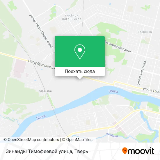 Карта Зинаиды Тимофеевой улица