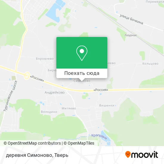Карта деревня Симоново