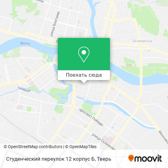 Карта Студенческий переулок 12 корпус Б