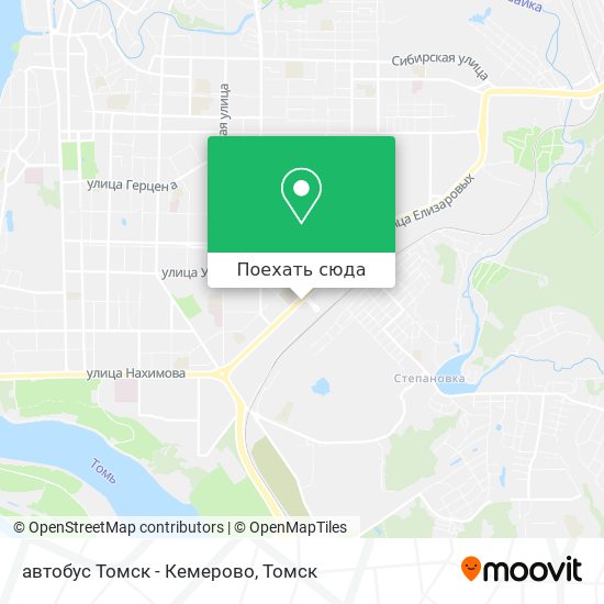 Карта автобус Томск - Кемерово