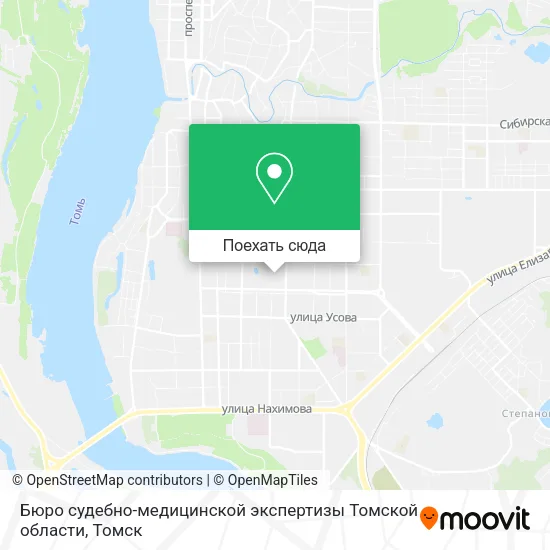Карта Бюро судебно-медицинской экспертизы Томской области