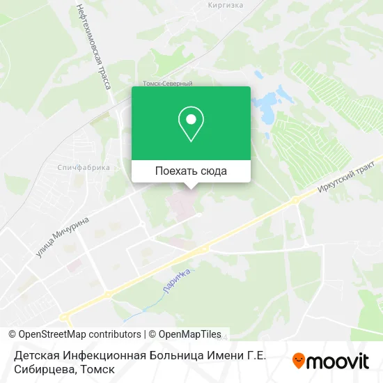 Карта Детская Инфекционная Больница Имени Г.Е. Сибирцева
