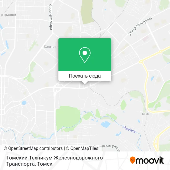 Карта Томский Техникум Железнодорожного Транспорта