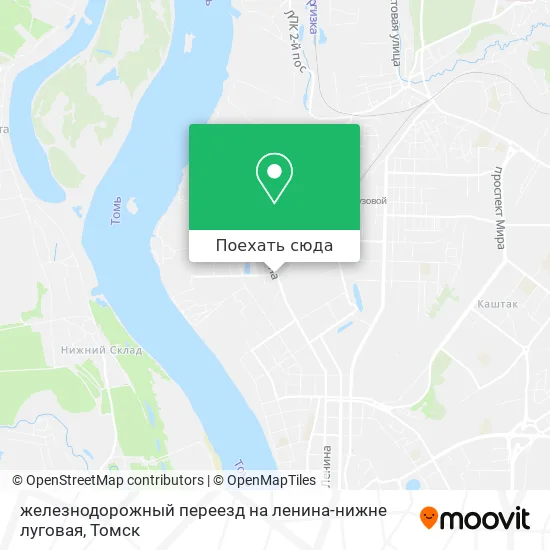 Карта железнодорожный переезд на ленина-нижне луговая