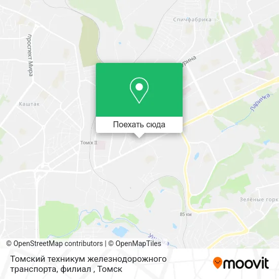 Карта Томский техникум железнодорожного транспорта, филиал