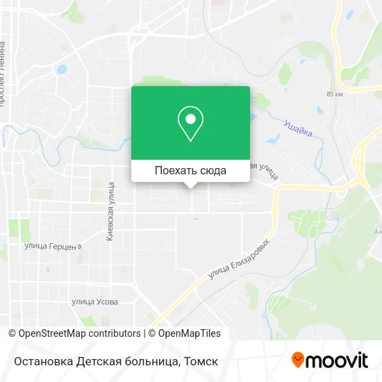 Карта Остановка Детская больница