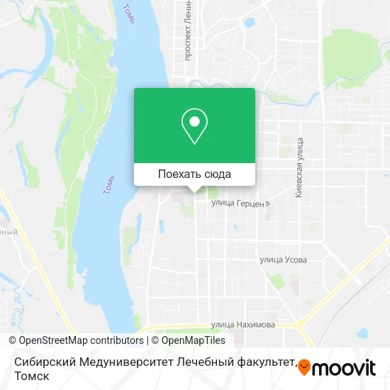Карта Сибирский Медуниверситет Лечебный факультет