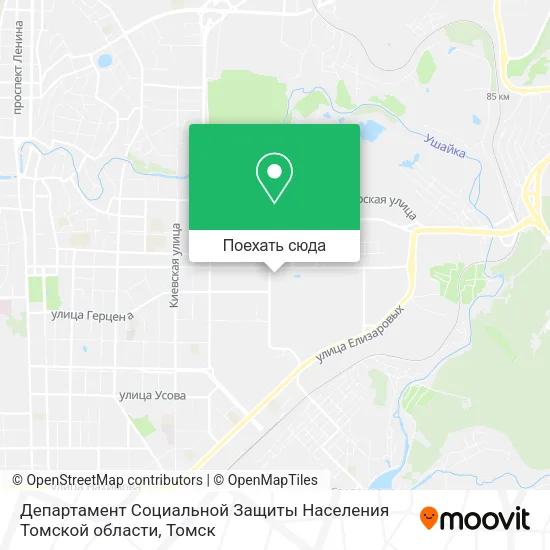 Карта Департамент Социальной Защиты Населения Томской области