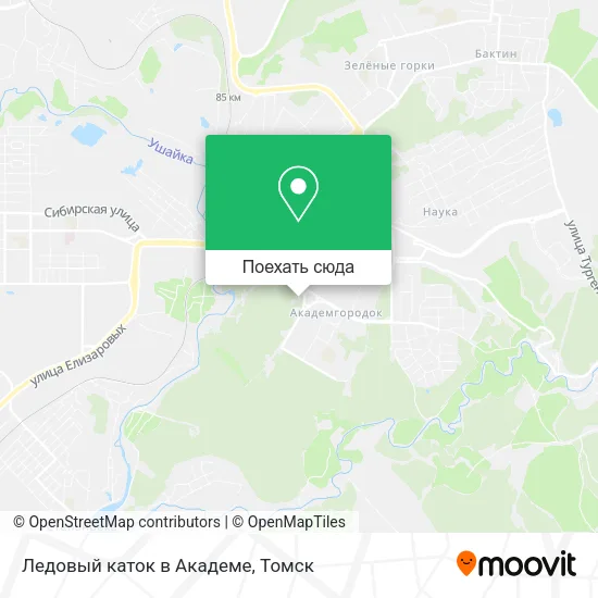 Карта Ледовый каток в Академе
