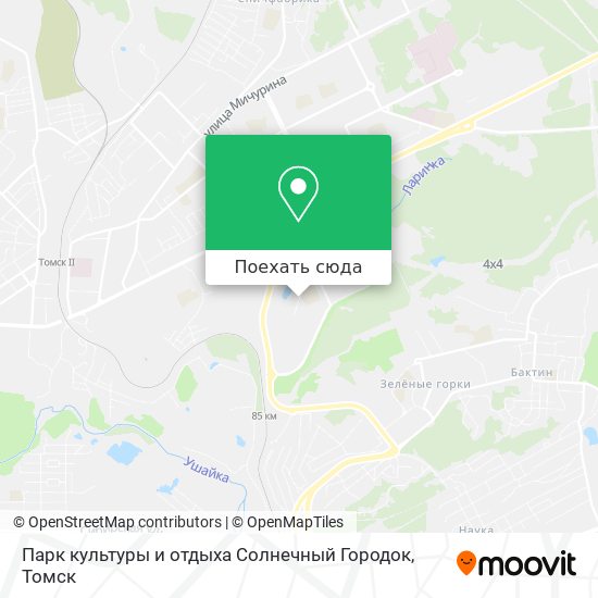 Карта Парк культуры и отдыха Солнечный Городок
