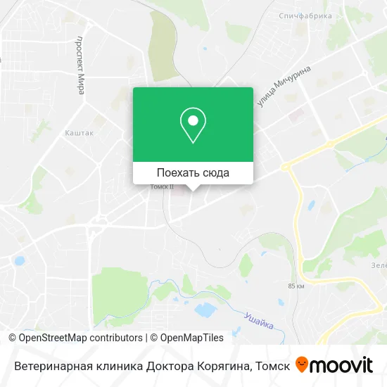 Карта Ветеринарная клиника Доктора Корягина