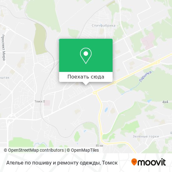 Карта Ателье по пошиву и ремонту одежды