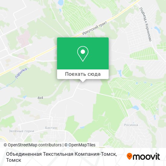 Карта Объединенная Текстильная Компания-Томск