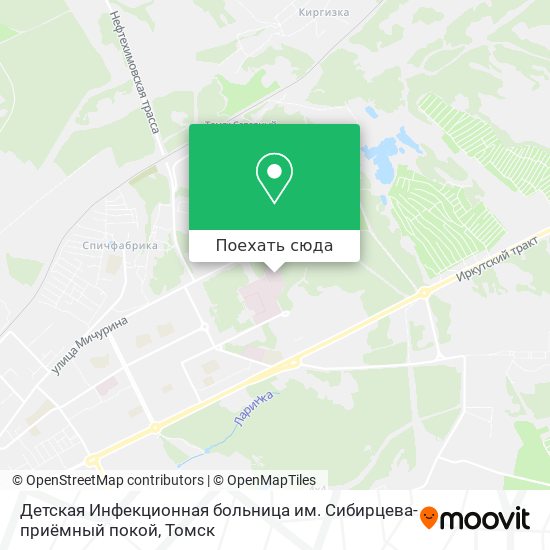 Карта Детская Инфекционная больница им. Сибирцева-приёмный покой