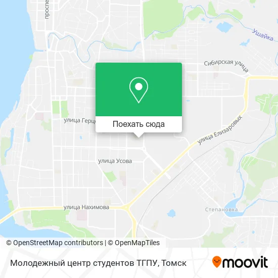 Карта Молодежный центр студентов ТГПУ