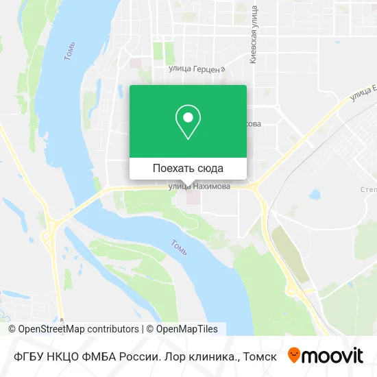 Карта ФГБУ НКЦО ФМБА России. Лор клиника.