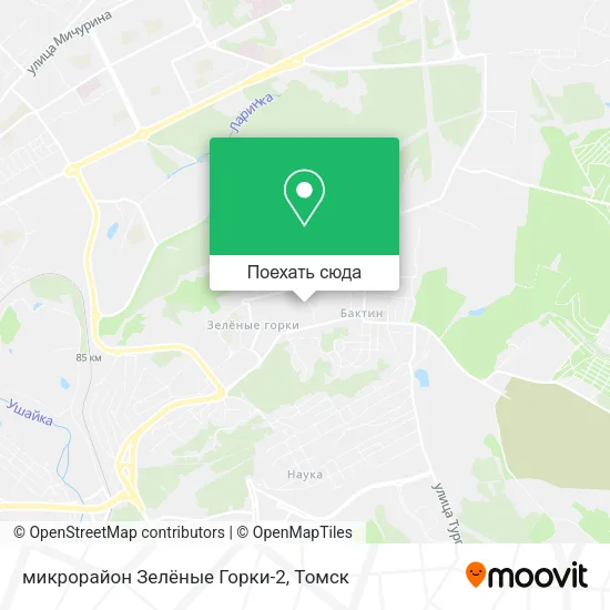 Карта микрорайон Зелёные Горки-2
