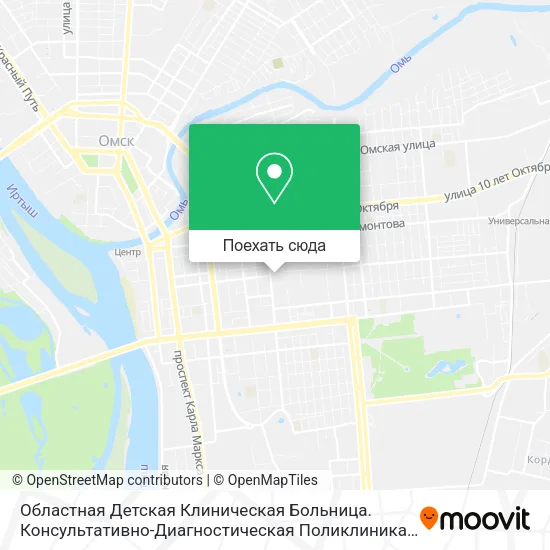 Карта Областная Детская Клиническая Больница. Консультативно-Диагностическая Поликлиника.