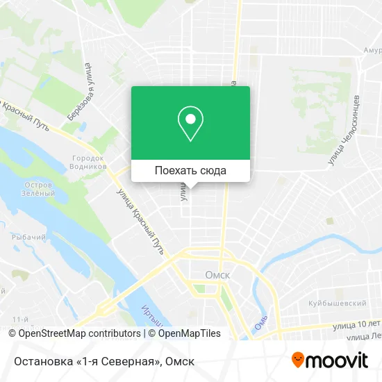 Карта Остановка «1-я Северная»