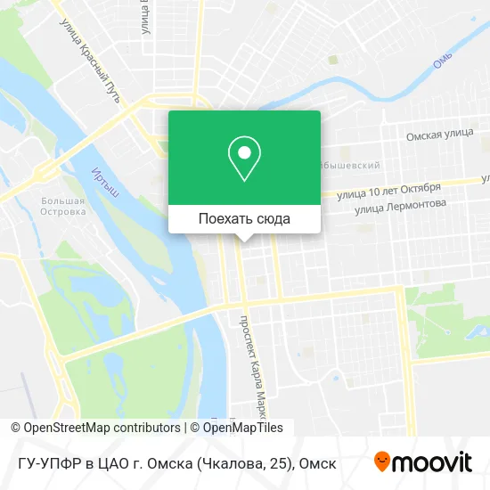 Карта ГУ-УПФР в ЦАО г. Омска (Чкалова, 25)